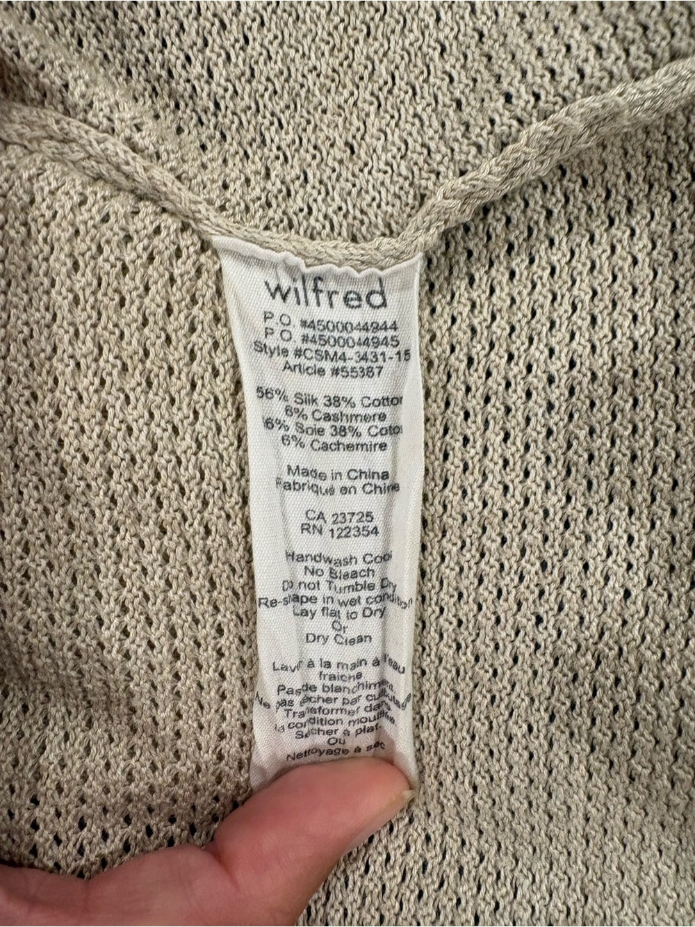 Wilfred Cream Open-Front Knit Cardigan - Picture 6 of 6